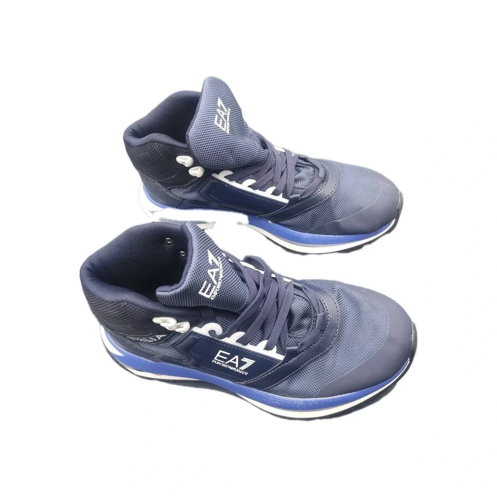 EA7 Emporio Armani High Top Lace Up Sneakers Navy‎ Blue X8Z034 XK287